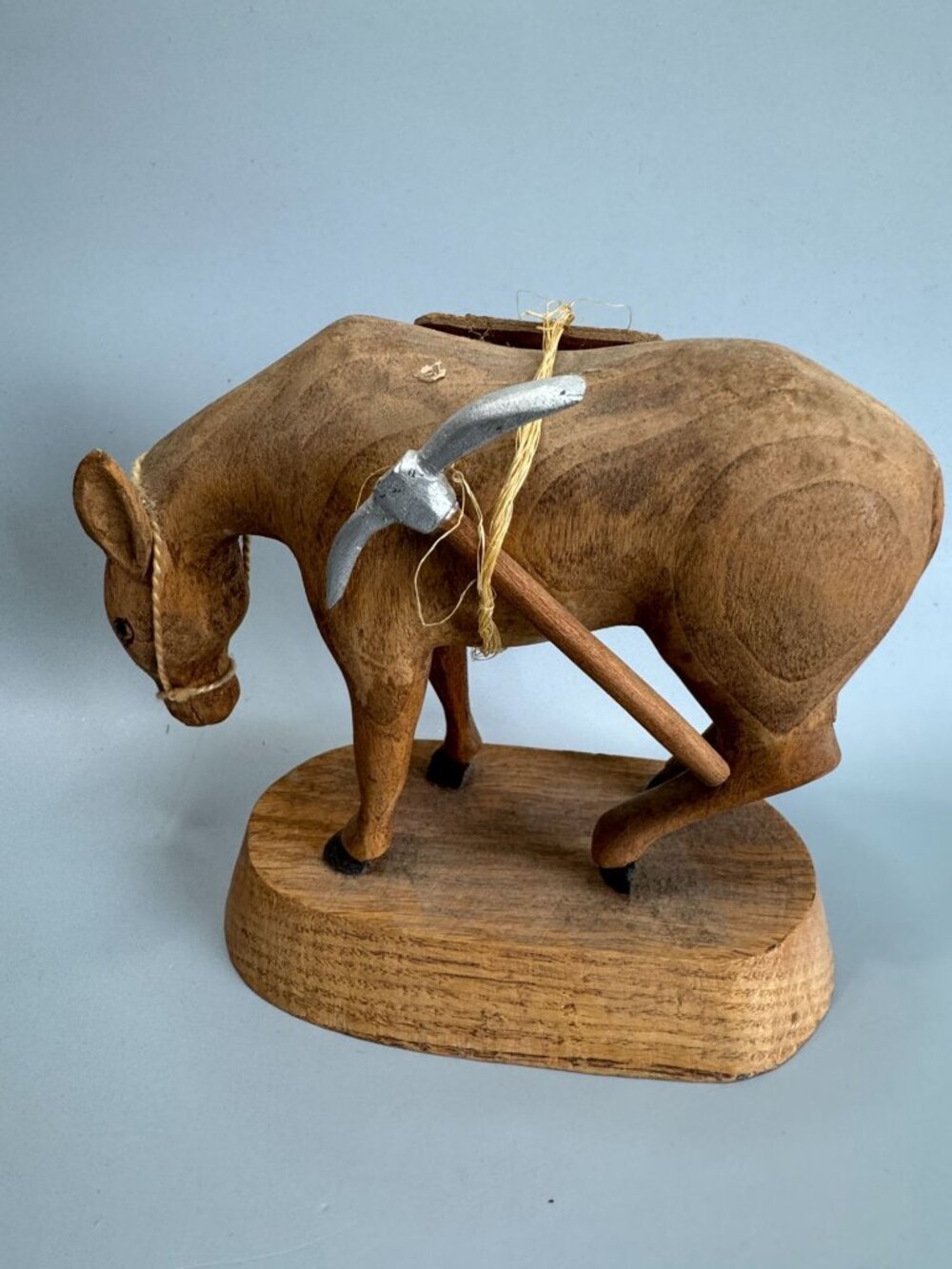 Elmer Groth Carved Wood Donkey Mule Folk Art Sculpture Davenport Iowa 1977 6" - Picture 2 of 7